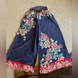 Johnny Was Floral Wide-Leg Pants XL